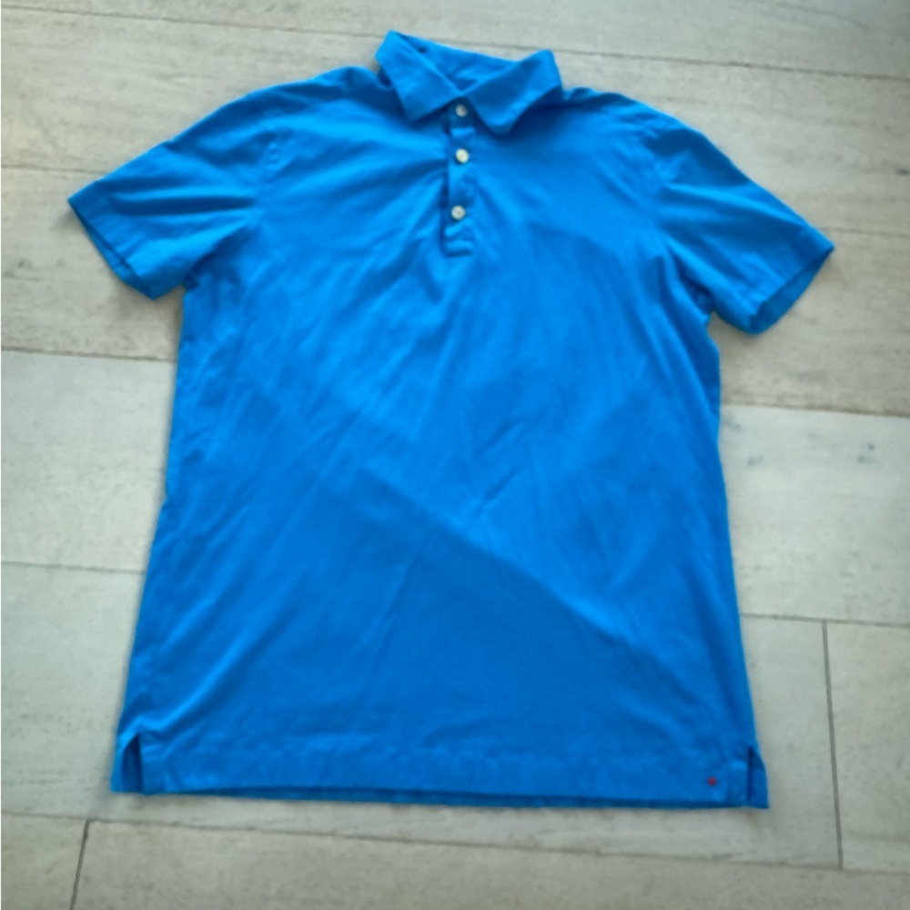 Kiton Positano Cotton Polo blue 17/39 - Picture 6 of 12
